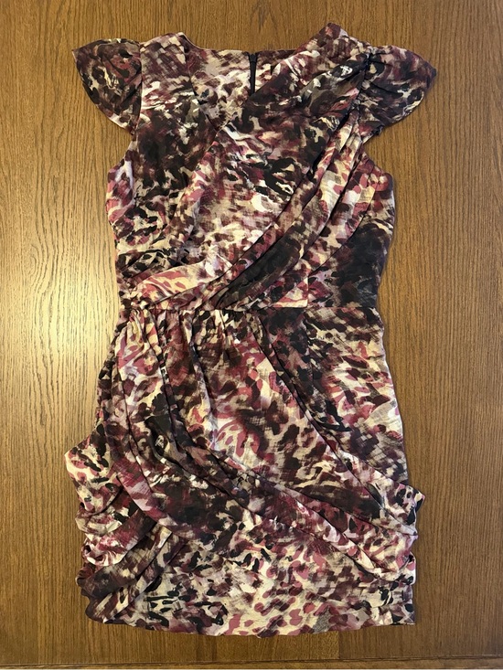 Guess Dresses & Skirts - Guess Plum Multi Ruched Cap-Sleeve Mini Dress